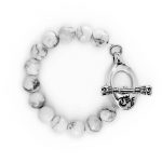 12mm White Agate (Sparkle) Bead Bracelet