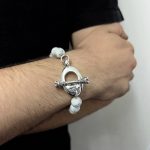 12mm White Agate (Sparkle) Bead Bracelet - Image 2