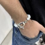 12mm White Agate (Sparkle) Bead Bracelet - Image 3