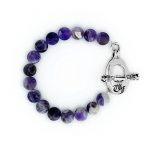 10mm Chevron Amethyst Bead Bracelet