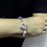10mm Chevron Amethyst Bead Bracelet - Image 3