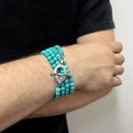 Four Wrap Turquoise Bead Bracelet - Image 2