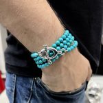 Four Wrap Turquoise Bead Bracelet - Image 3