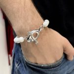 10mm White Agate Bead Bracelet - Image 2