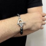 10mm Matte Onyx Bead Bracelet - Image 2
